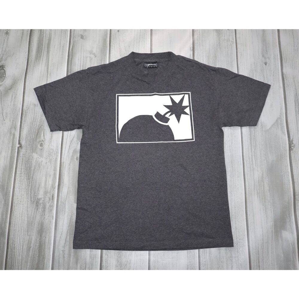 The Hundreds Shirt Men Medium Gray Short Sleeve Bomb Graphic Casual Tee